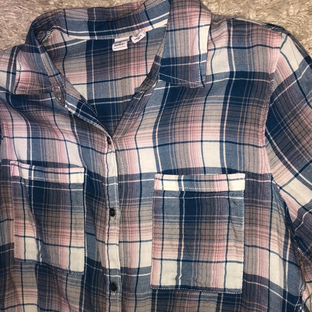 Melrose and Market Hi-lo Button-up, Size M - Picture 3 of 12